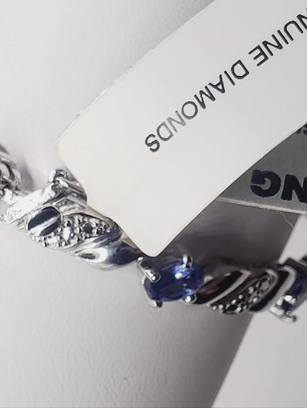 4.5 Carat Oval Tanzanite Gemstone & Diamond 925 Sterling Silver Tennis Bracelet